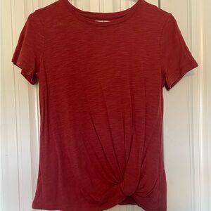 Maurices Cherry Red Twist Front Tee